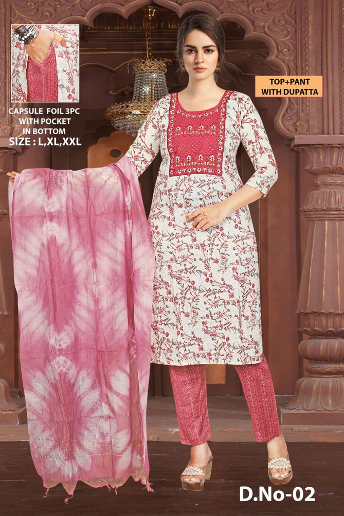 Kiyansh Vol 4 By Ft Capsule Printed Kurti With Bottom Dupatta Wholesale Price In Surat
